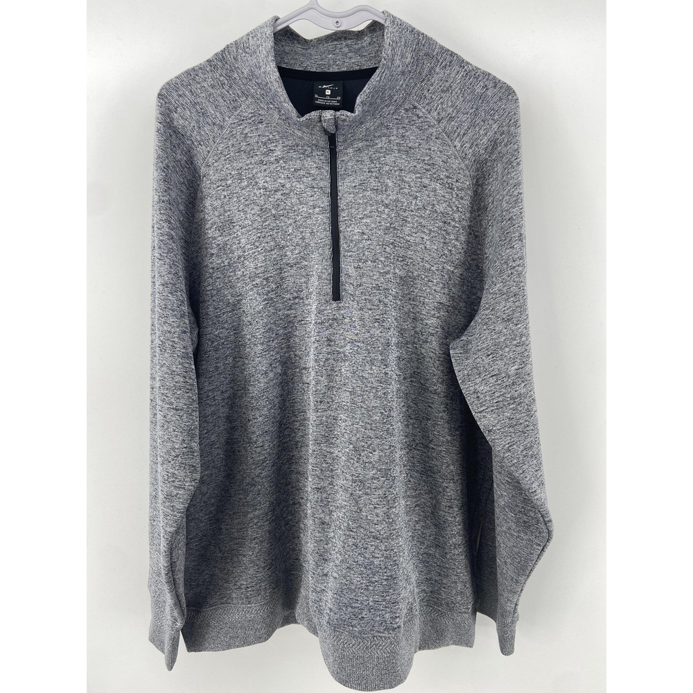 Nike Pullover Mens XL Gray Players 1/4 Zip Golf Vented Knit Train Running Active